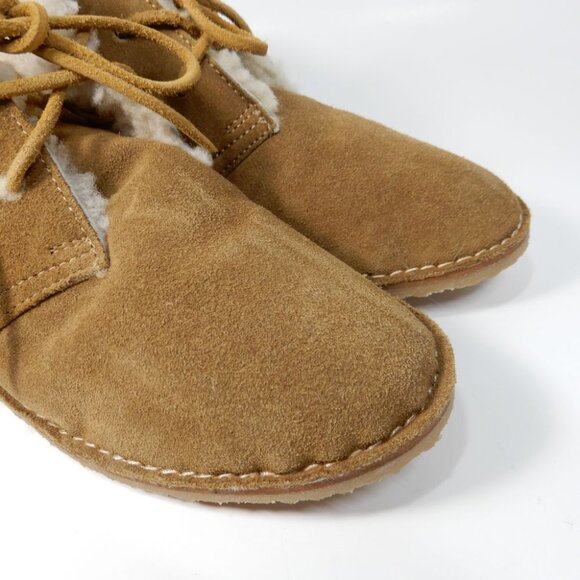 Beek Penguin Genuine Shearling Lace up Chukka Booties Size 8 Tan Suede NEW - Picture 4 of 10